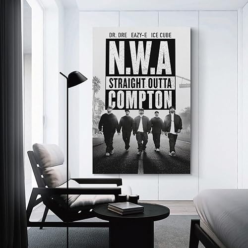 Miniatura 3 de Straight Outta Compton NWA - Póster de pared de lienzo enrollado, pintura decorativa de pared, sala de estar, dormitorio, decoración, regalo, sin