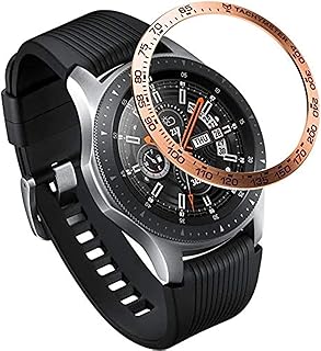 Compatible Galaxy Watch Bezel Ring 46mm / Galaxy Gear S3 Frontier & Classic Bezel Ring,Aluminum Metal Bezel Ring Protection Cover for Galaxy Watch Accessory (Rose Gold)