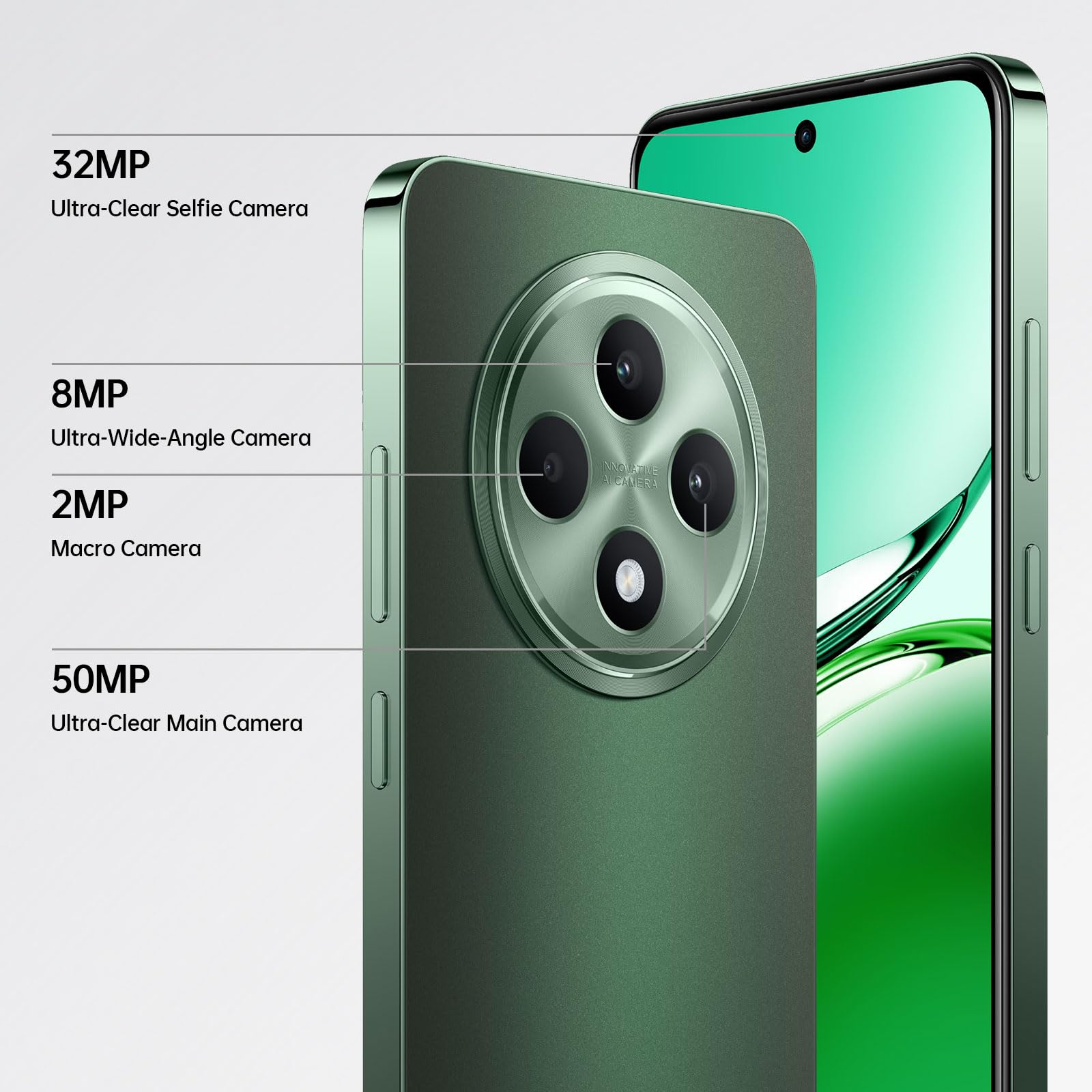 OPPO Reno12 FS 5G 12+512GB, Sbloccato Android Smartphone AI, 120Hz 6,67" OLED, Dimensity 6300, Fotocamera AI 50+8+2MP, Telefono SUPERVOOC 45W, Batteria 5000mAh, Protezione IP64, Double SIM, Verde