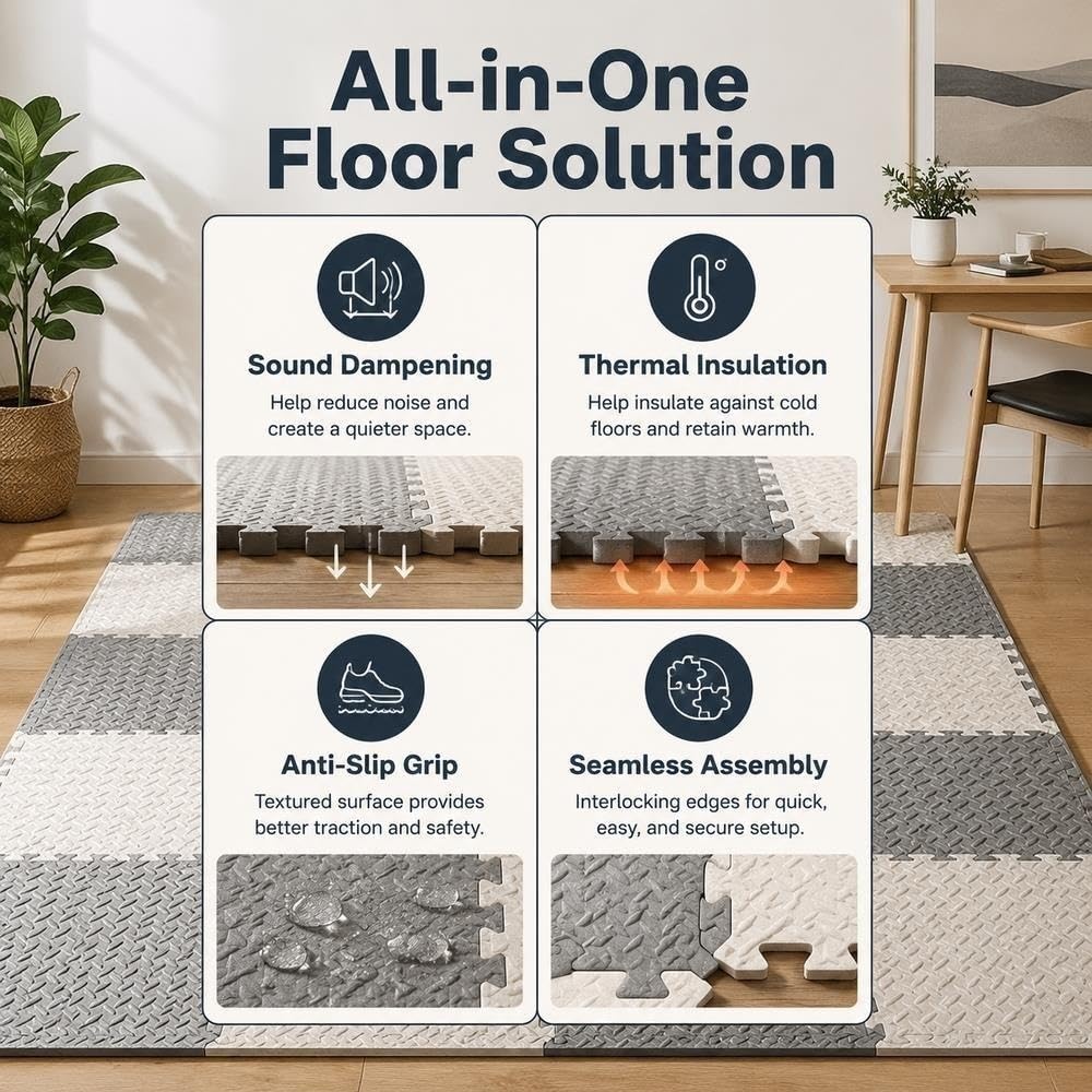 Tapis de Verrouillage Durable de Puzzle de carrelages de Mousse de Confort