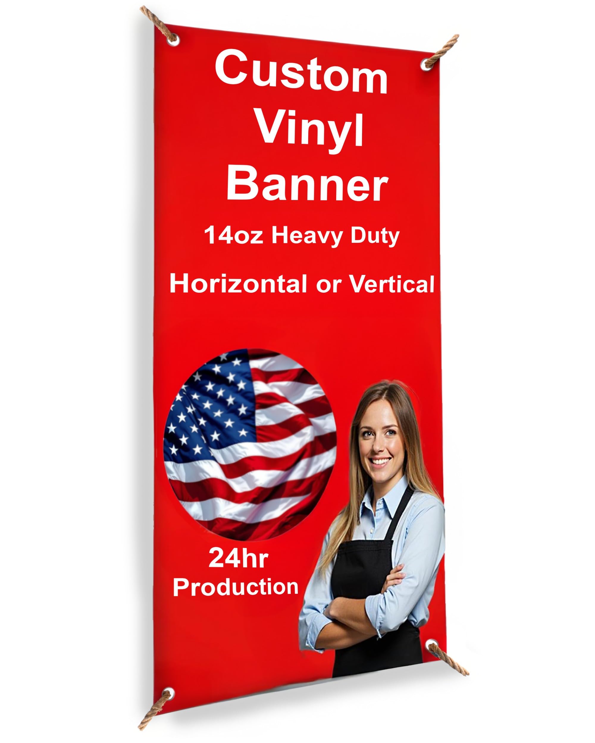 Customizable Vinyl Banner – Personalized Outdoor/Indoor Event Signage for Birthdays, Weddings, Graduations, Business Promotions – Lightweight, Durable
