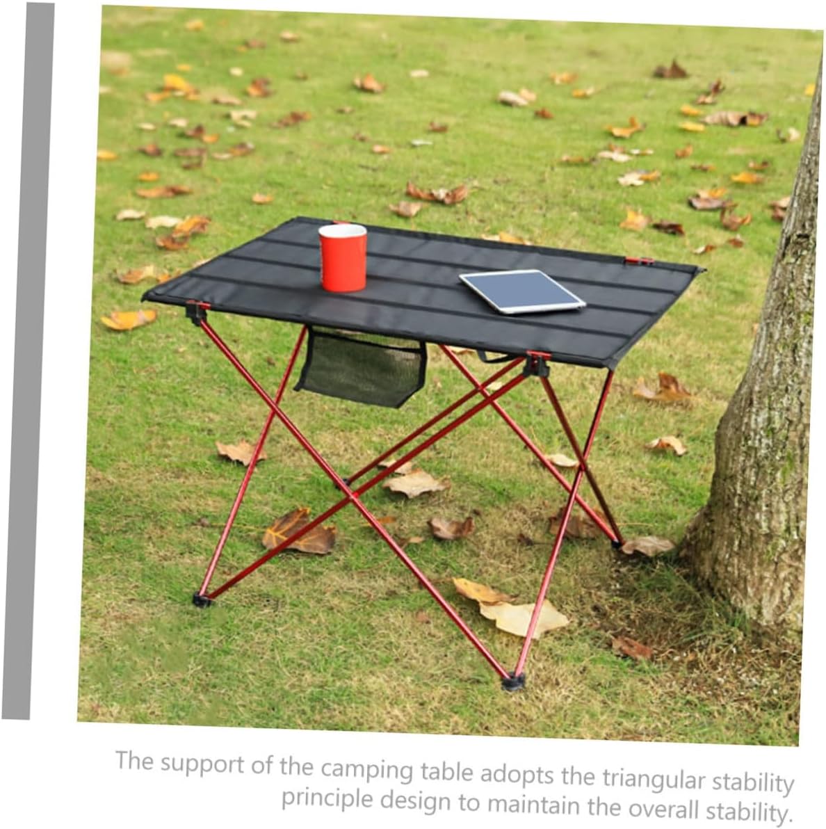 balacoo Foldable Camping Table Portable Outdoor Folding Picnic Table Lightweight Aluminum Alloy Mid-Size Red for Beach Hiking and Car Travel