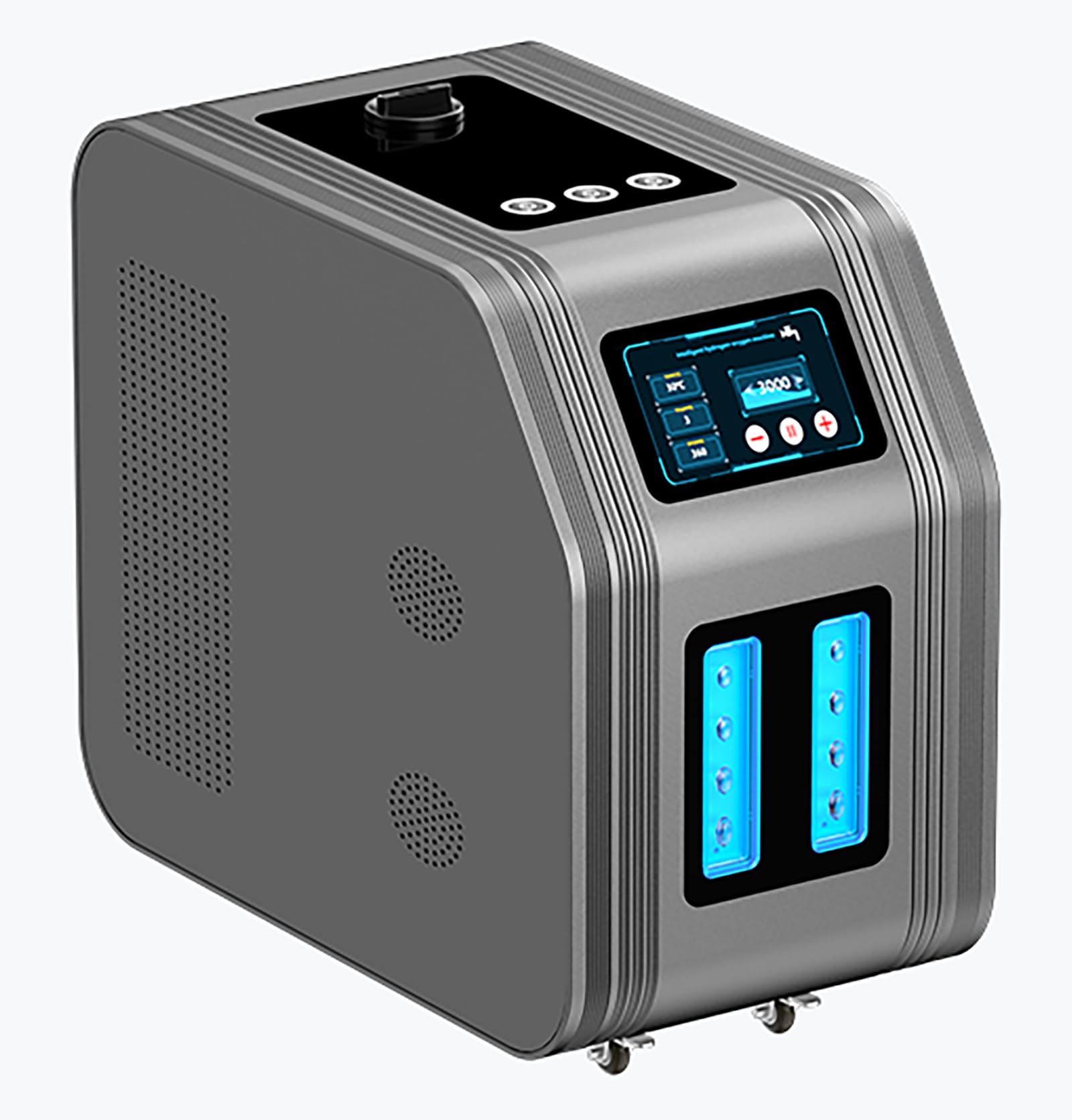 Dispositivo Portátil De Inhalación De Hidrógeno, Máquina De Respiración De Hidrógeno, Generador De H₂ Puro Al 99,99%, Inhalador De Hidrógeno Molecular De 3 Salidas Metallic Gray 900ml/min