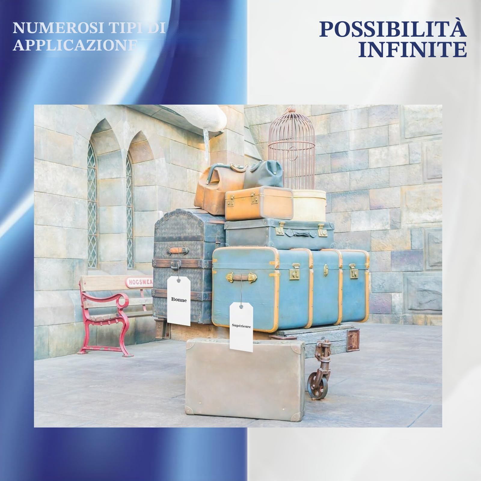500 etichette con occhielli 120 x 60 mm, etichette con filo etichette in plastica, etichette con filo di ferro, etichette in plastica rigida forti e spesse (500)