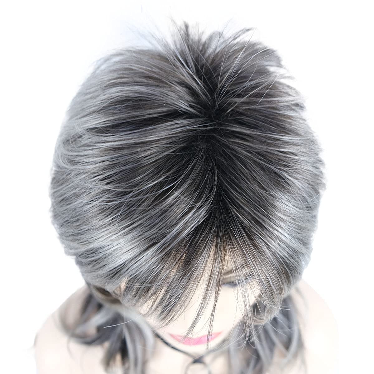 Wiginway Shaggy Layered Wig with Bangs, Shoulder Length Natural Straight Shags Wig, Soft Synthetic Hair, Brown Auburn Black Blonde Silver - Image 6