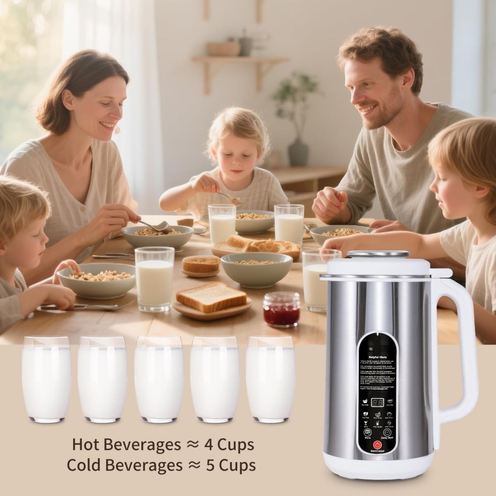 Macchina per latte di soia,Latte vegetale 1200ml, Macchina multifunzione per latte di mandorle fatti in casa