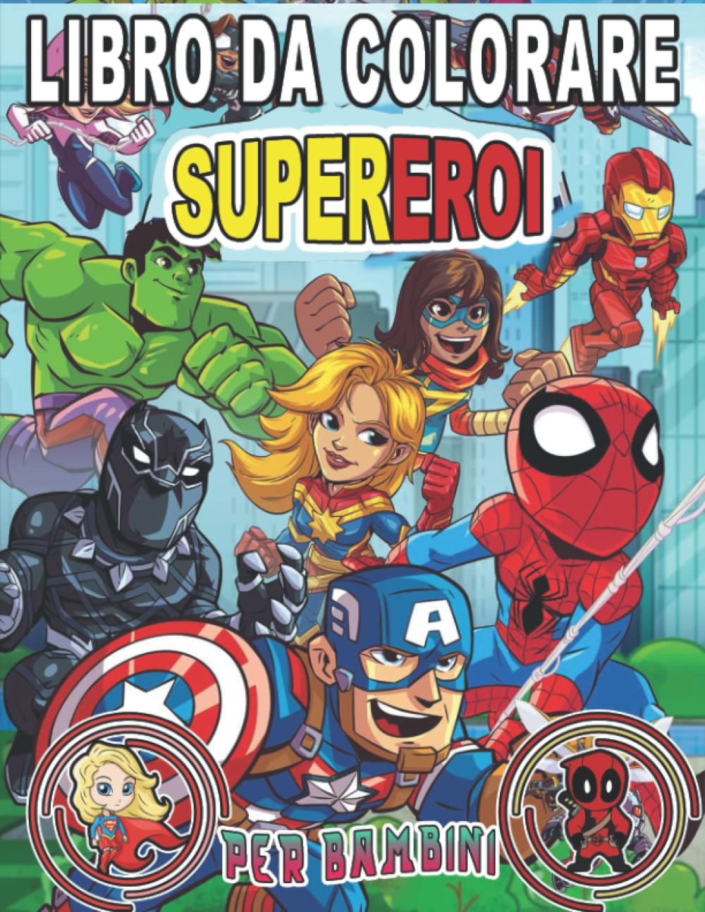 Buy libro da colorare supereroi per bambini tutti i superheroes da
