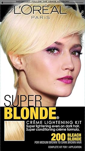 L'Oreal Paris Super Blonde - Kit de aclarado en crema, 200 rubio decolorado