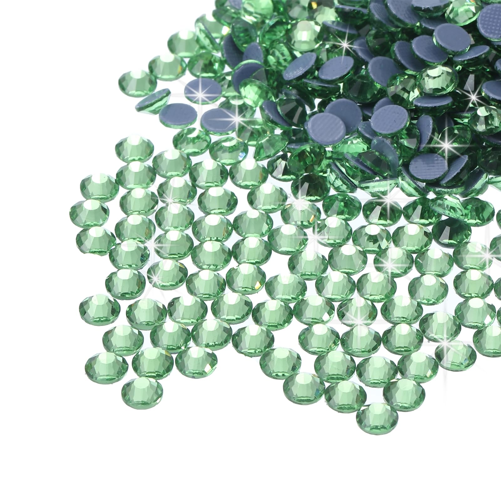 sourcing map 1440 Pcs Hotfix Rhinestones Flatback Crystal Glass Gems for Crafts Clothes DIY Decoration(SS16 4mm, Light Green)