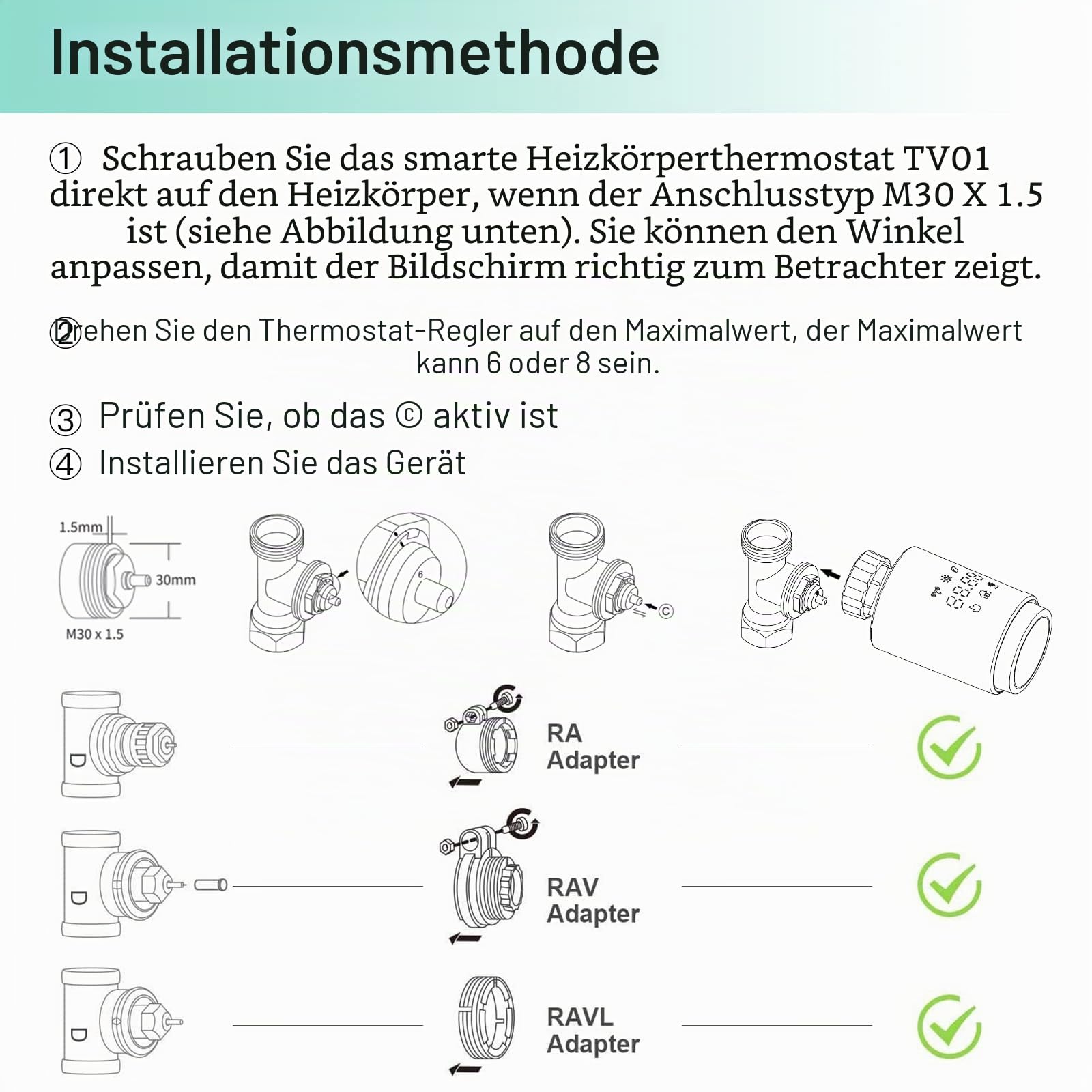 BSEED Smart Home 4er Pack Wifi Thermostat Heizung mit Zigbee Hub Heizkörperthermostat ECO Heizkosten sparen Heizkörperthermostatventil Alexa Google Home Tuya kompatibel LCD-Display ohne Batterien