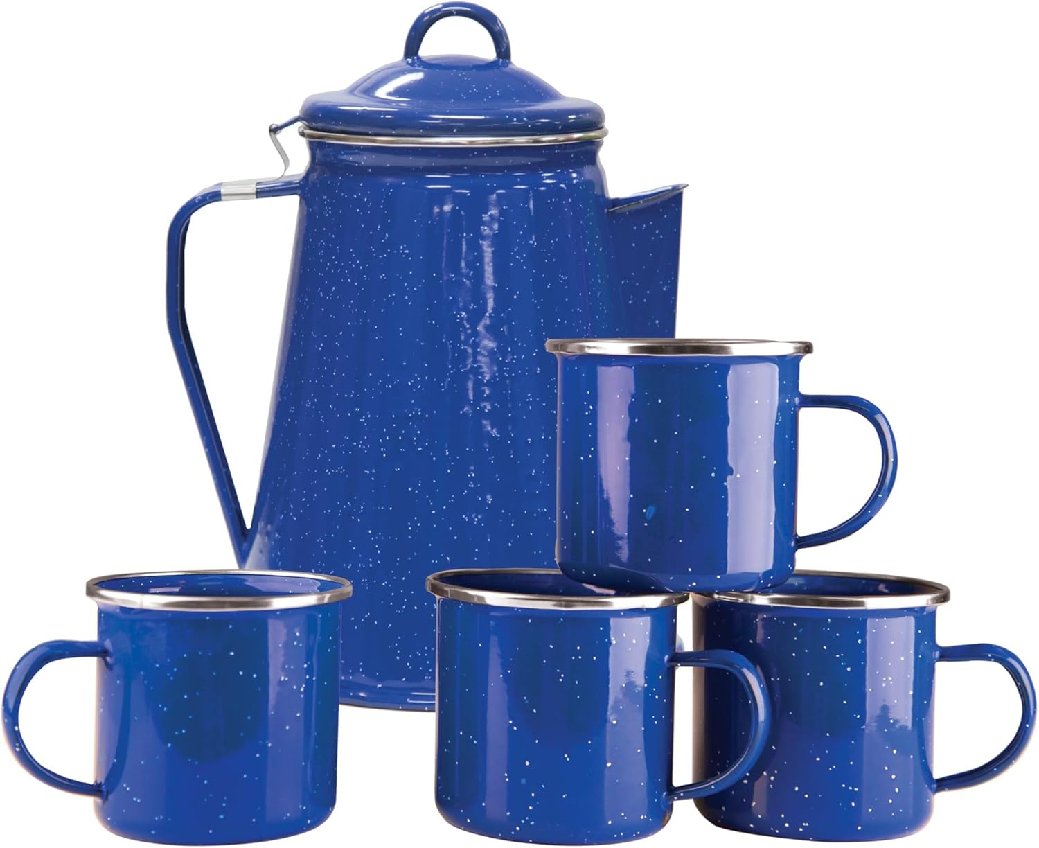 Stansport Enamel Percolator Coffee Pot & 4 Mug Set Percolator Coffee Filters 278-100