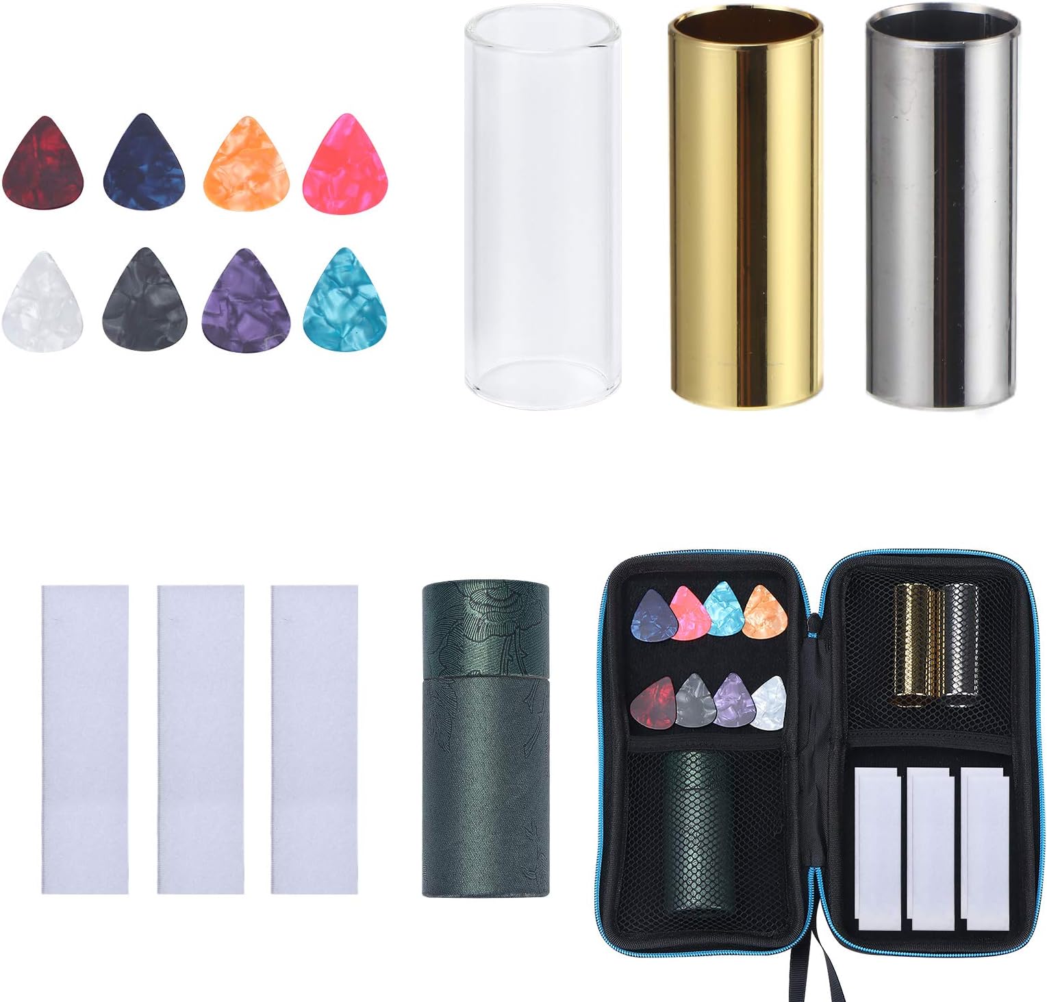 Craymin Slide Guitar Instrument with 1pc Guitar Slide Glass Large, 2pcs ...