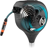 Vista 2 de GARDENA 18604 50' x 1/2" Automatic Retractable Garden Hose Reel for Outside Use on Metal Spike With Easy Swivel for Simple Watering of Gardens and