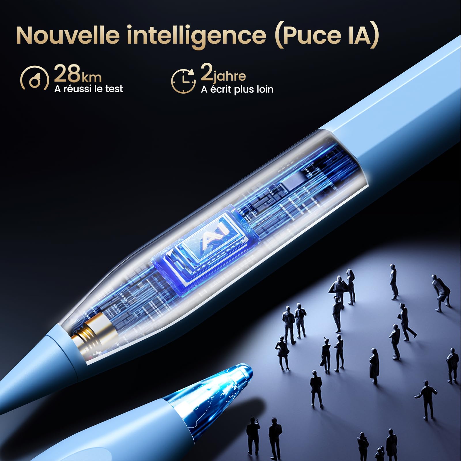 Stylet Magnétique BAZO Pour IPad (2018-2025) - Recharge Rapide 15 Min, 11h Autonomie, Rejet Paume, Dégradé Violet - 6