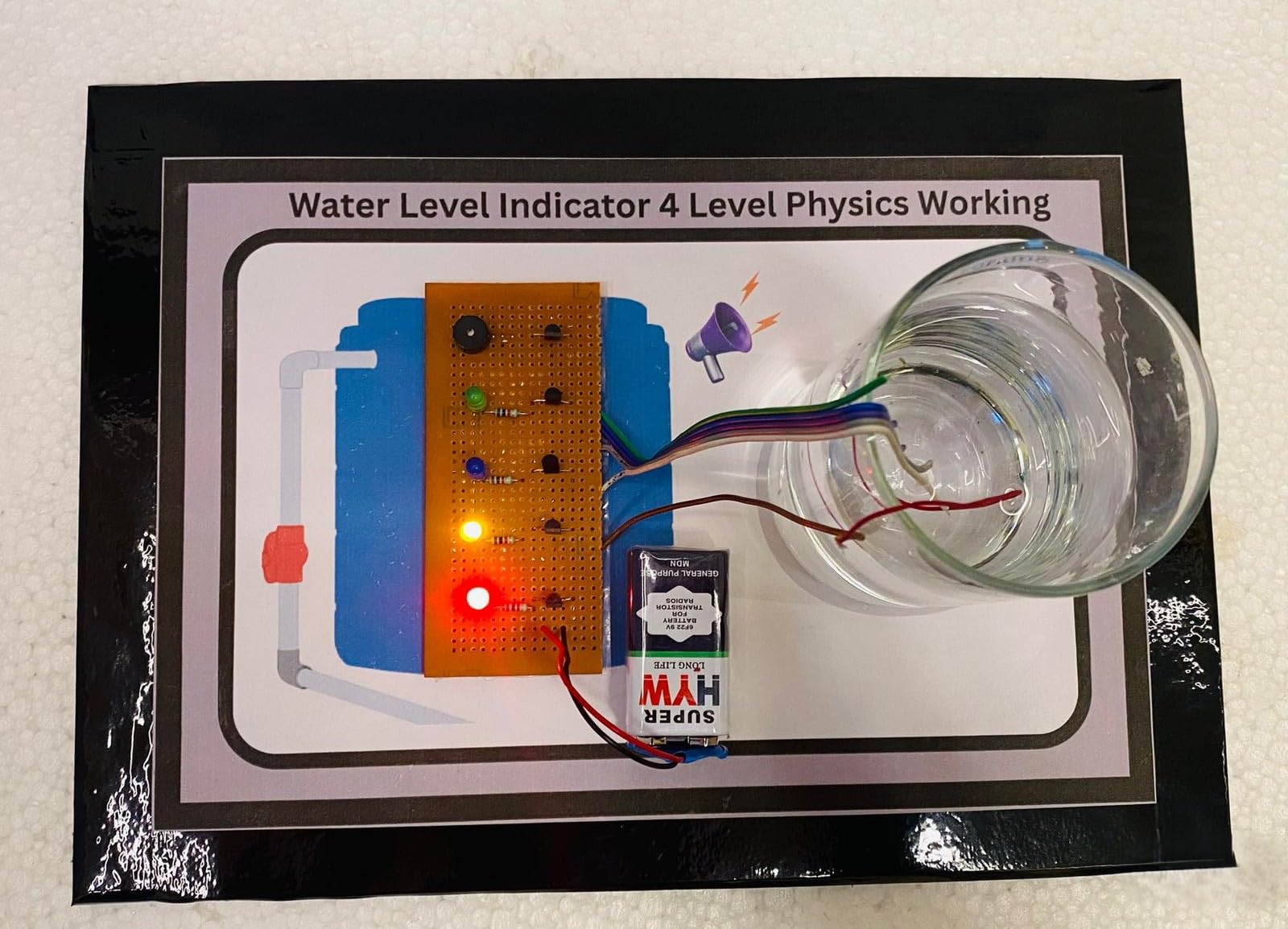 Water Level Indicator 4 Level Physics Working Model, Educational Investigatory Project, Multi Color E-IDEA-Robotics-image-32
