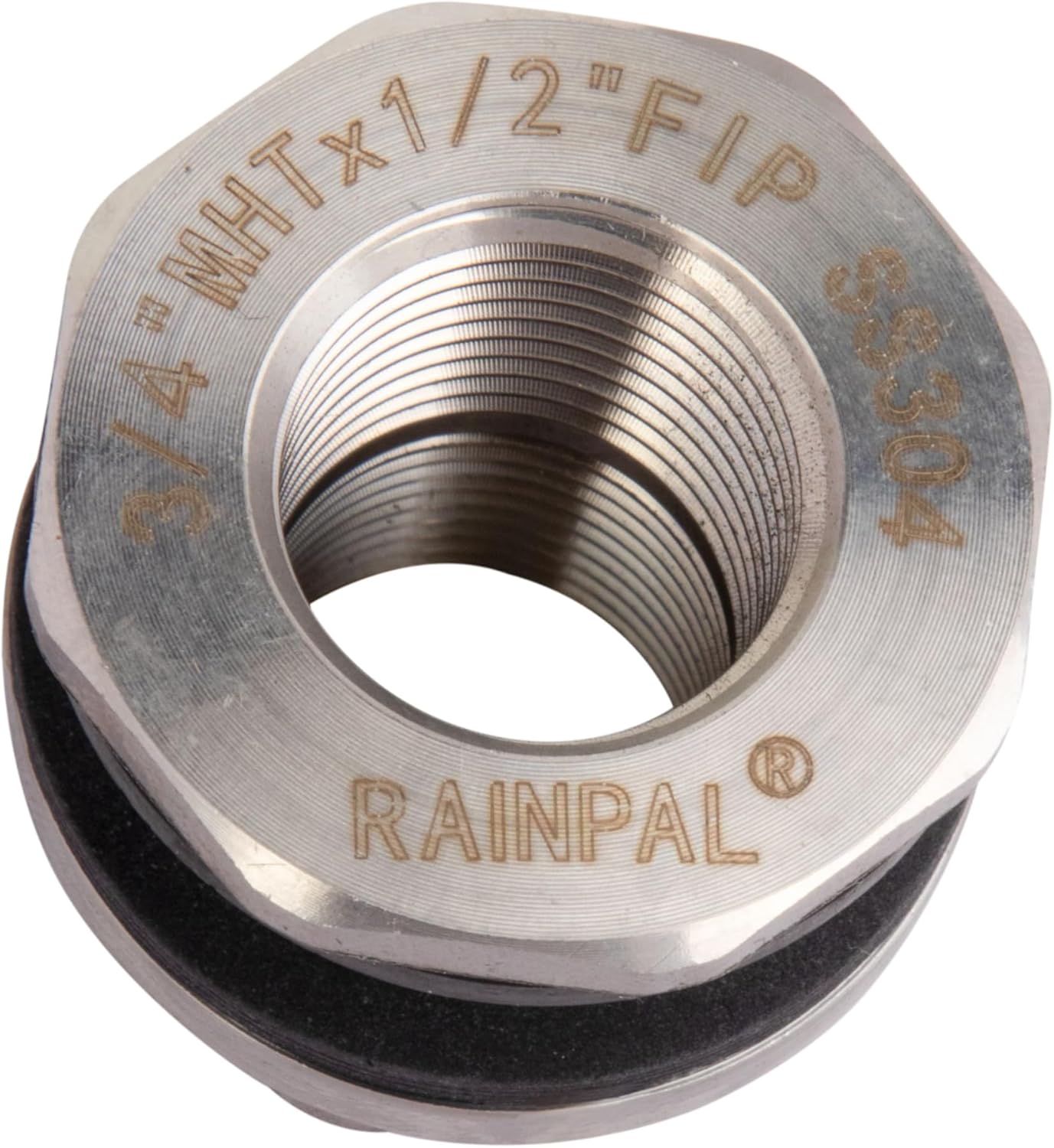 SSBF020 Stainless Steel 304 Bulkhead Tank Fitting (Double Female 1/2” NPT/FIP and Male 3/4" NH/MHT Garden Hose Threaded) (20)