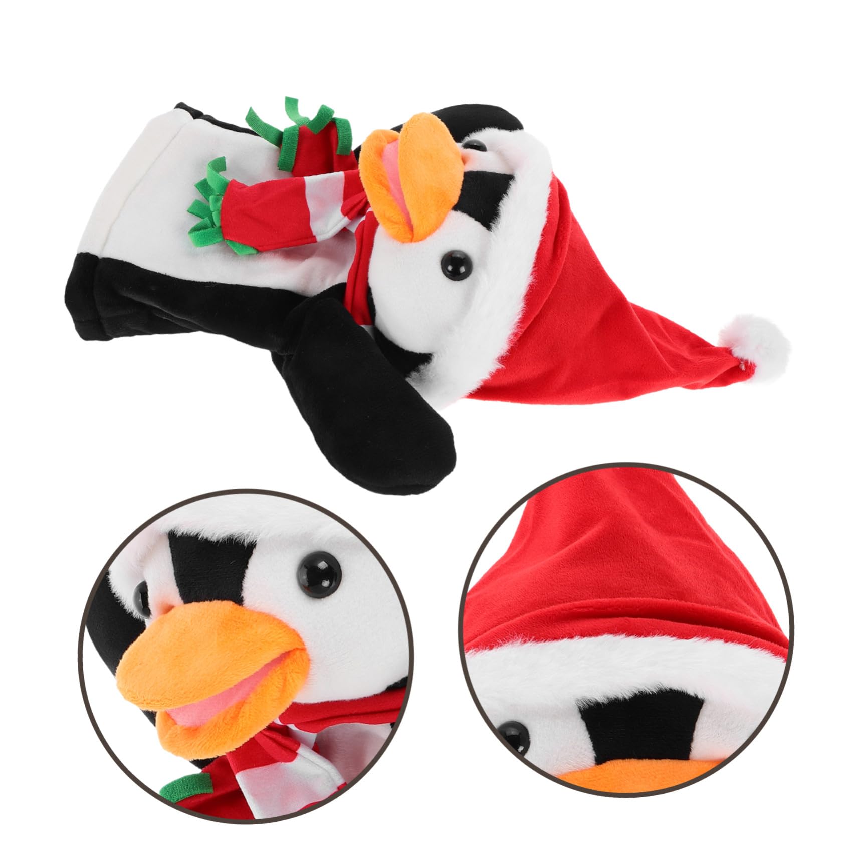 FRCOLOR 3 Piezas Marionetas de Dedo Pingüino de Peluche para Muñecos Interactivos de Mano con Diseño Navideño Juguetes Animales para Narración Festiva