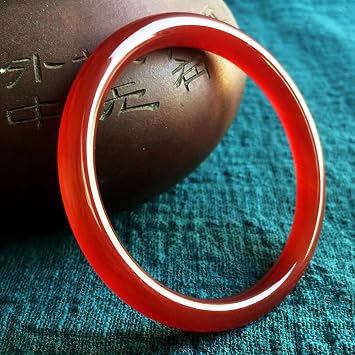 Ladies Jade Bangle Bracelet,Jade Bracelet for Women Round bar Circular Natural Red Agate Chalcedony high ice Bangle Party Wedding Jewelry Gift,59-60mm