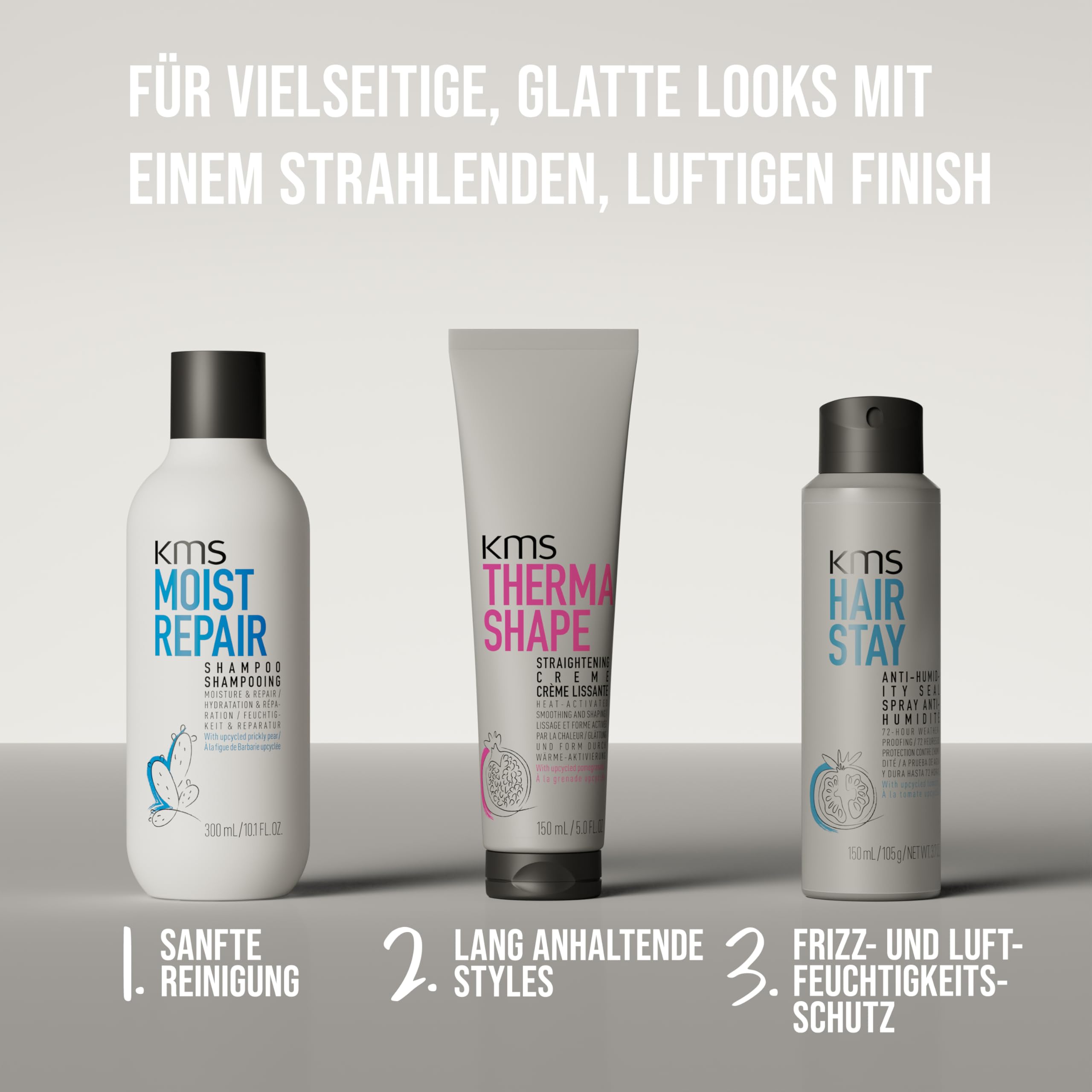 KMS ThermaShape Straightening Creme – Glättungscreme für glattes Haar, Frizz‑Kontrolle & Hitzeschutz – 150 ml