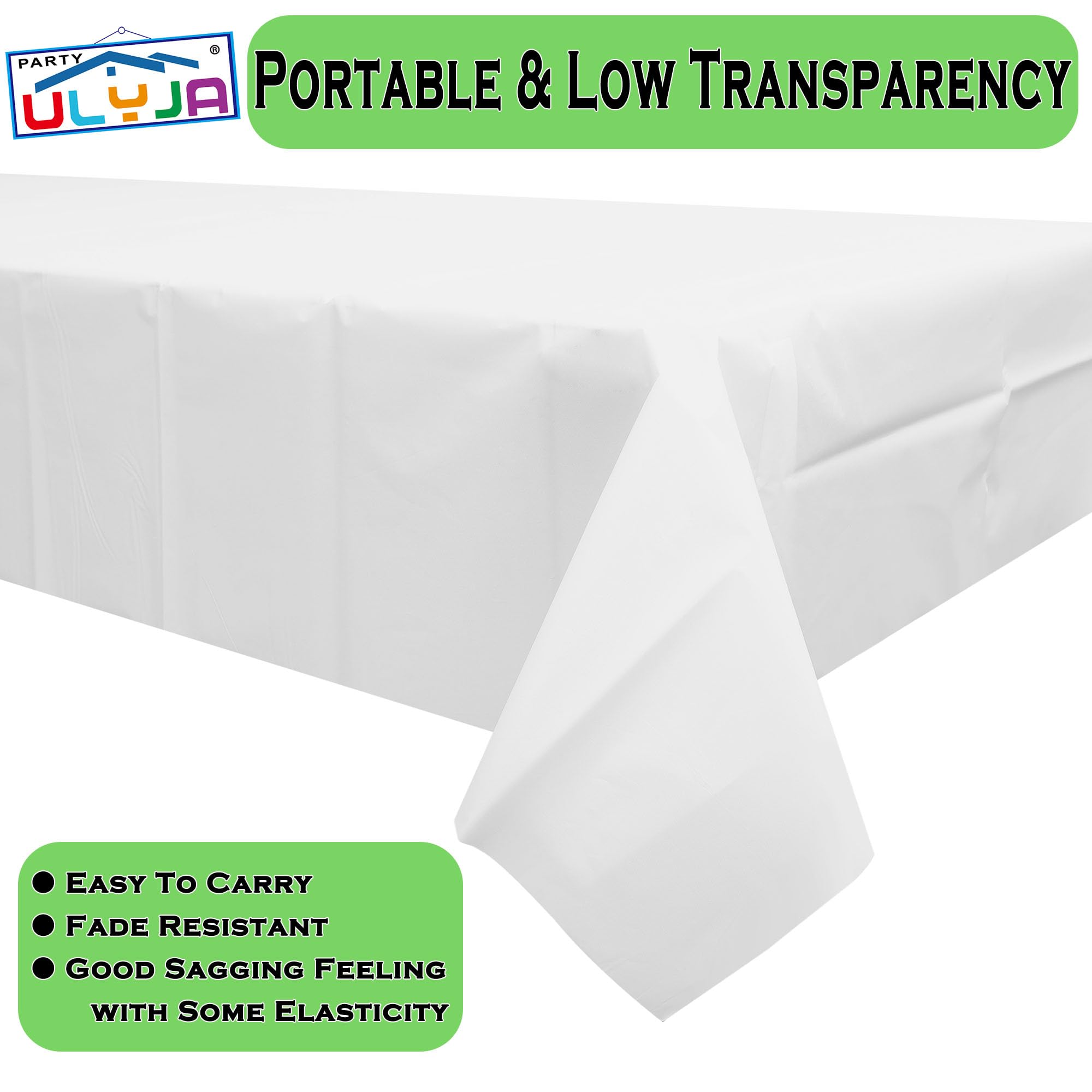 Party Ulyja Blush Pink 2 Pack Plastic Tablecloth Rectangle 54 x 108 Inches Disposable Pale Pastel Pink Reusable Table Covers for Dining, Birthday, Wedding, Picnic, Event and Outdoor Use — view 5