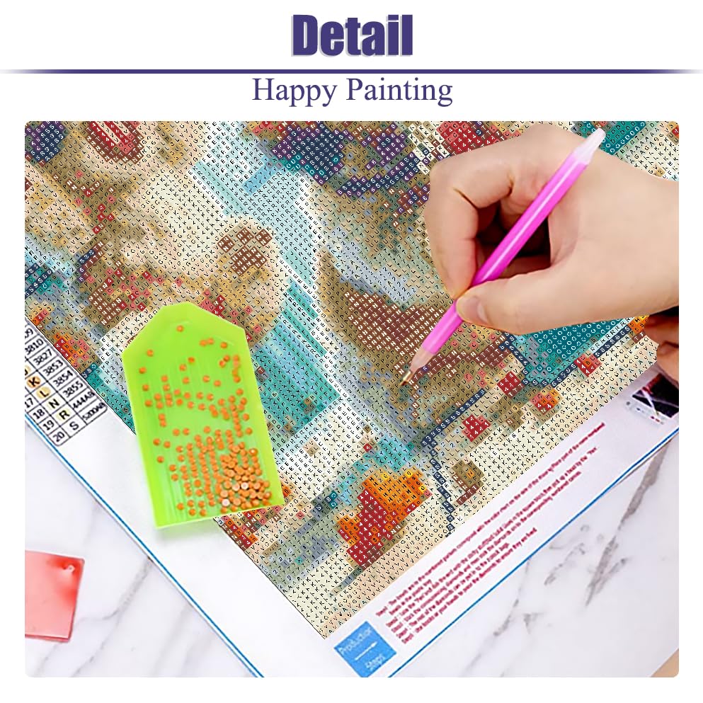 Canrichshop Diamond Art Painting Kit - Bookshelf Flowers 5D Full Drill, 12x16 Inch DIY Craft