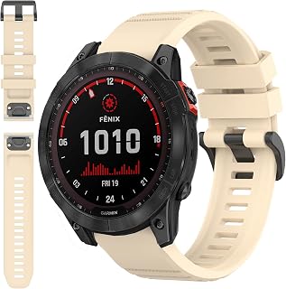 Miimall Compatible for Garmin Fenix 7X Silicone Band, Soft Sport Watch Wristband Women Man Flexible Replacement Band Strap for Garmin Fenix 26mm 7X/7X Solar/7X Sapphire Solar/6X/5X(Black)