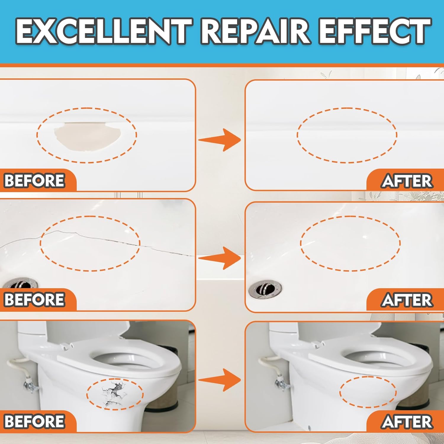 Bondtech Porcelain Repair Kit, White Bathtub & Tile Repair Kit, for Tub, Enamel, Fiberglass, Acrylic, Porcelain, Ceramic, Marble, Granite, Chips, Dents, Cracks, Hole (newxbg-b2k) - Image 3