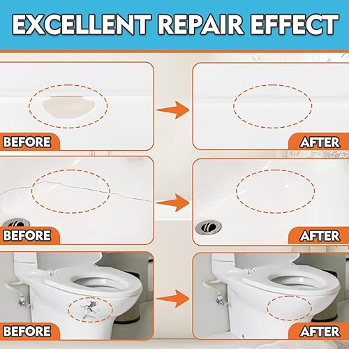 Miniatura 3 de Kit de reparación de porcelana, kit de reparación de bañera blanca y azulejos, para bañera, esmalte, fibra de vidrio, acrílico, porcelana, cerámica,