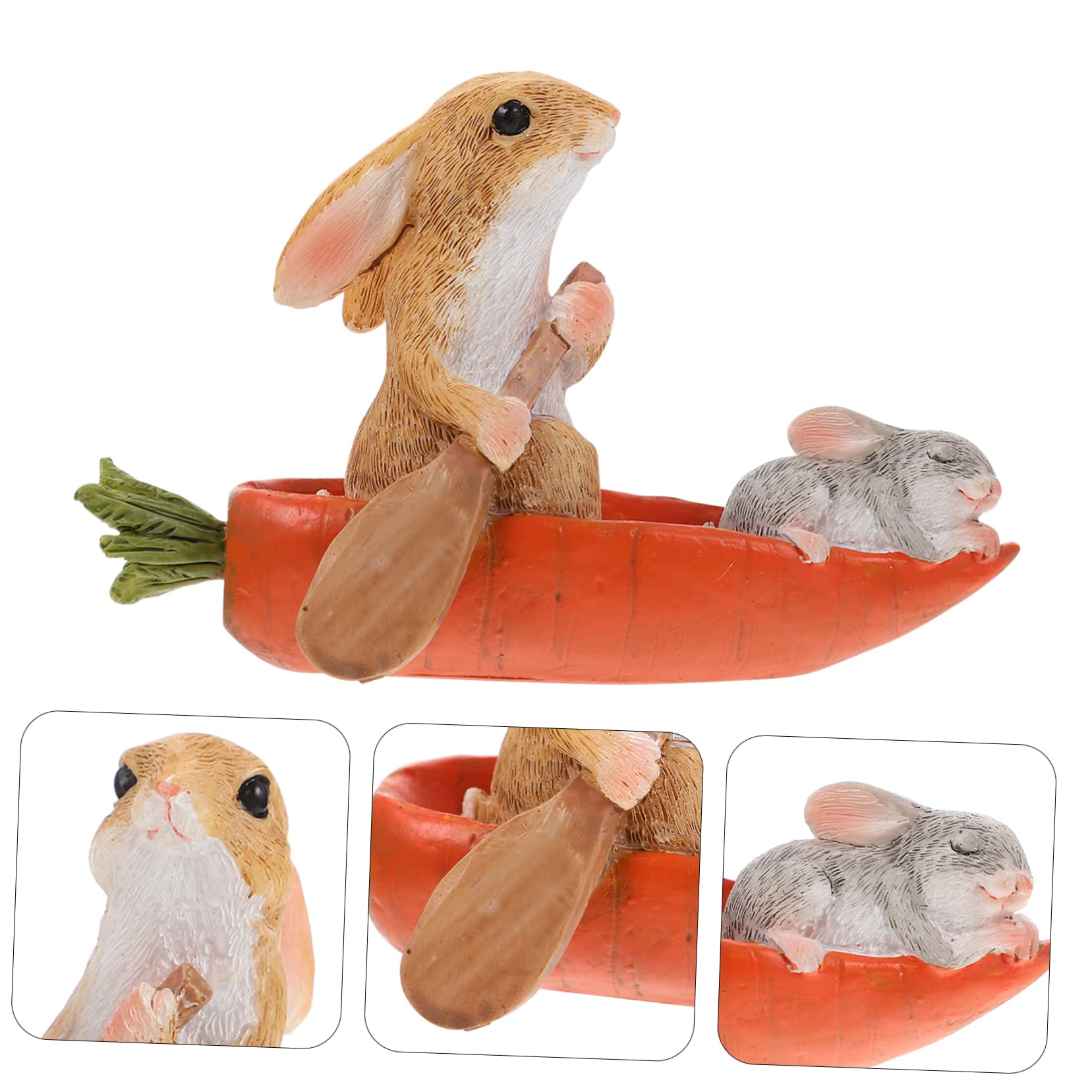 IMIKEYA 2 Pièces Ornement De Lapin Figurines De Lapin Debout Décorations De Lapin Décoration pour La Maison Statue De Lapin De Bureau Accessoire De Maison Statue De Lapin De Jardin Résine