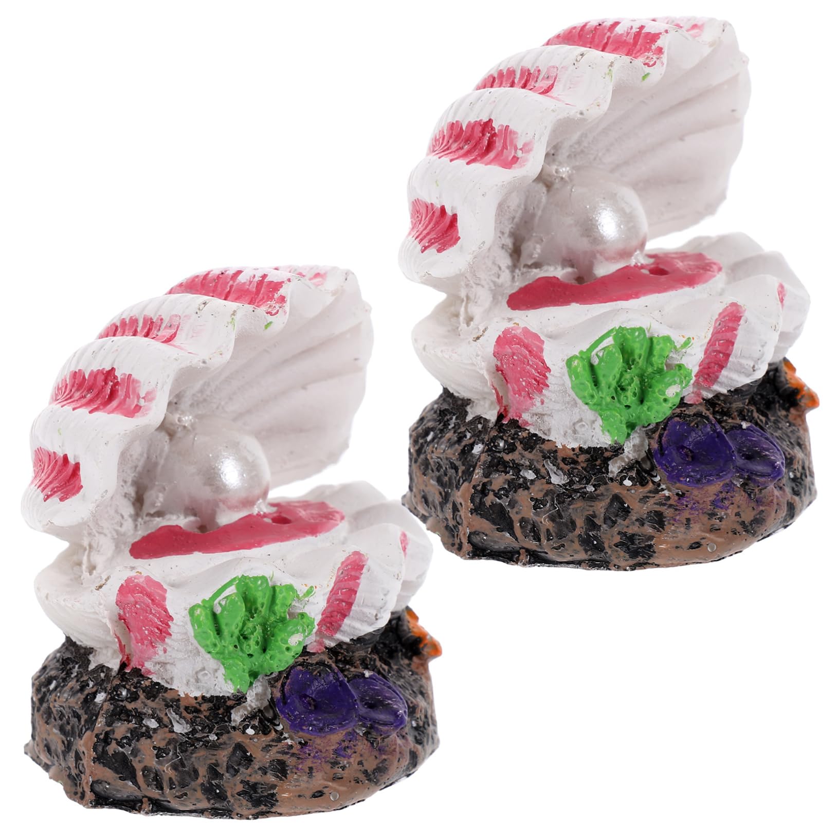 Amosfun2pcs fish and shrimp bubbling statue equipment fish tank air bubble puppet desk topper white bubble stone Accessories pneumatic desk top decor Bubble Machine aquarium