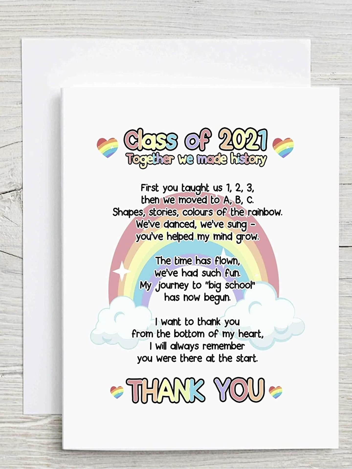 Buy Nursery leaving card. Last day of pre school. Teacher good bye