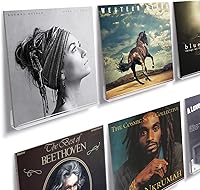 Vista 10 de NIUBEE Soporte de pared de acrílico para discos de vinilo (montaje perforado, negro)