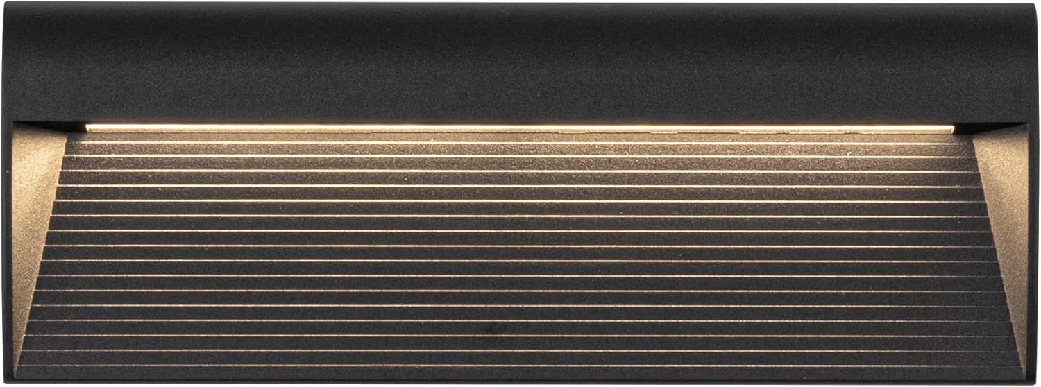Kuzco Lighting Casa 12" Exterior Wall & Step Light | Black Finish | Clear Glass | Modern LED Wall-Mounted Step Light | Made of Steel & Polymeric Material | 12.375"W x 4.625"H x 1.125"E | EW27912-BK