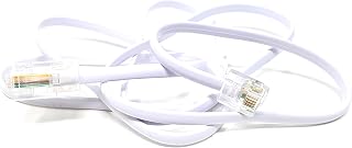 Maincore 1m long White RJ11 to RJ45 / ADSL Modem, Broadband Data 4 wire Flat Cable Lead (Available in 1m, 2m, 3m, 5m, 10m, 15m, 20m) (1m)
