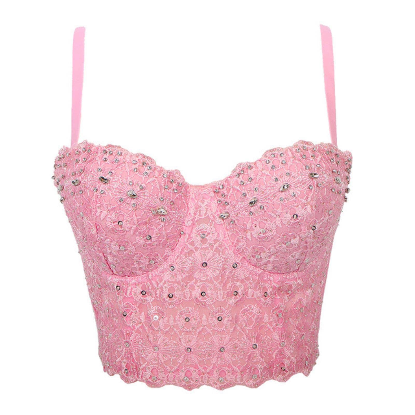 Fashion Women Tank Top Cropped Shirt Women Clothes Bra y2k Corset Ladies Crop Tops Gothic Shaper-4-pink, CN L-38