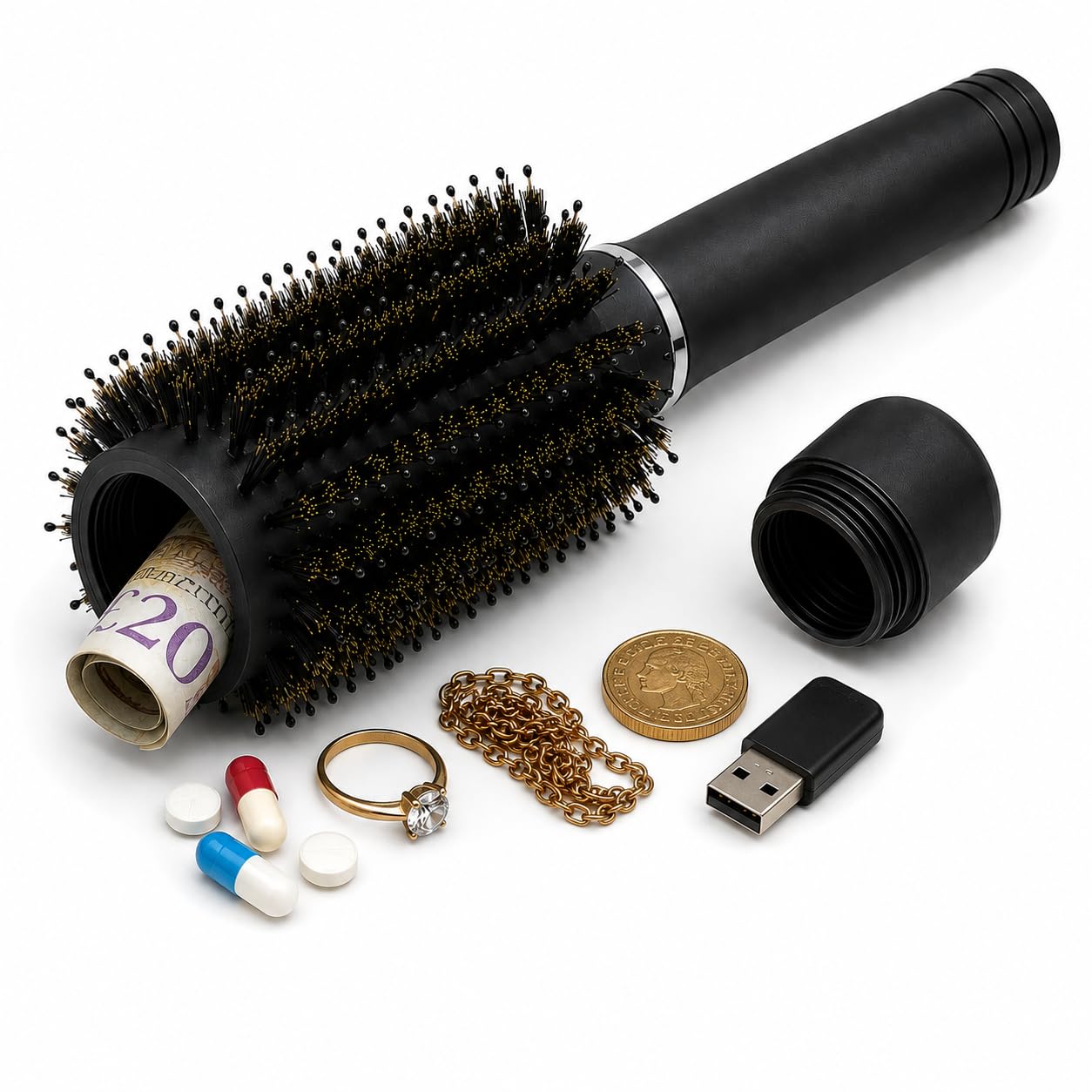 Secret Stash GENERISE Diversion Hairbrush with Hidden Storage Secret Compartment Safe for Diversion and Hiding Private Items at Home, Festivals, Car, Travel etc