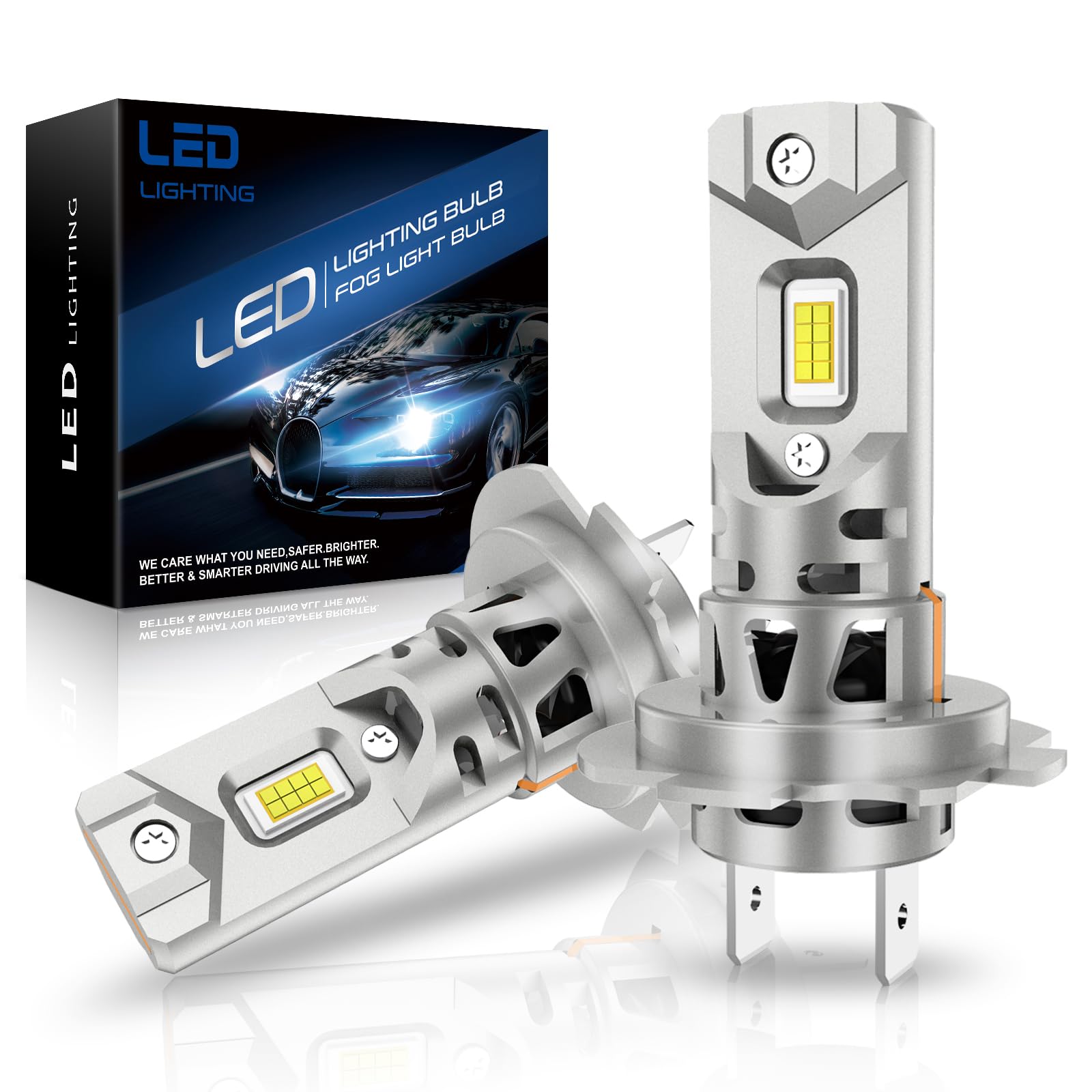 SHINYY Ampoules H7 LED 24000LM, 2026 Nouveau 6500K Blanc Froid Haute Puissance H7 Feux de Croisement/Feux de Route, Plug and Play, Pack de 2