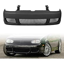 Front Bumper Cover with Mesh Grille Compatible with 1999-2005 Volkswagen Golf MK4 R32 Style