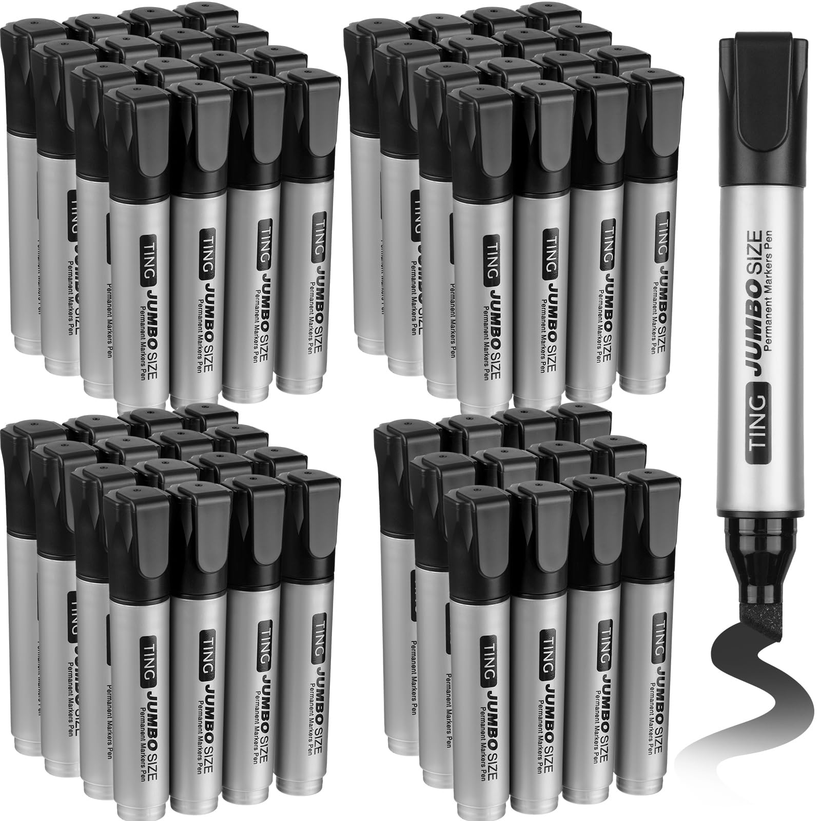 Cholemy 60 Pcs Jumbo Permanent Markers Bulk Large