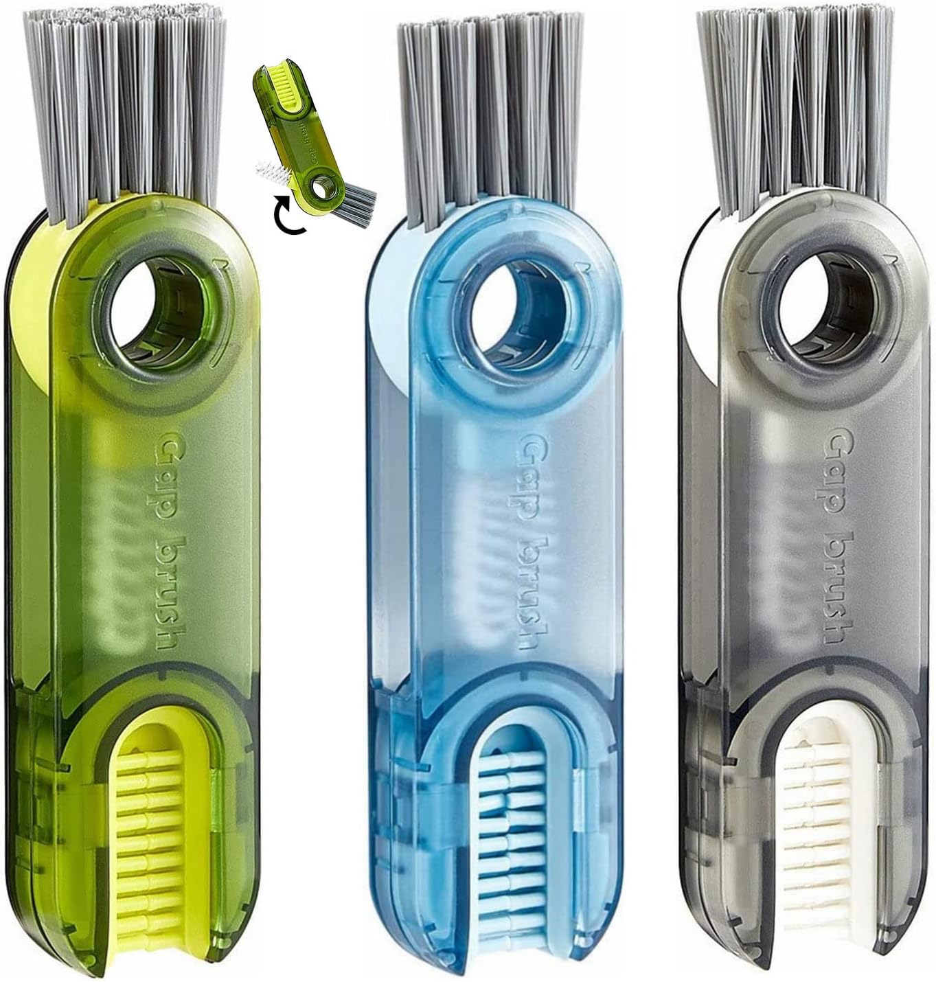 3pc 3 in 1 Bottle Cup Lid Brush Straw Cleaner Tools Multi-Functional Crevice Cleaning Brush Clean Brushes for Tiny Bottle Nursing Bottle Cups Cover