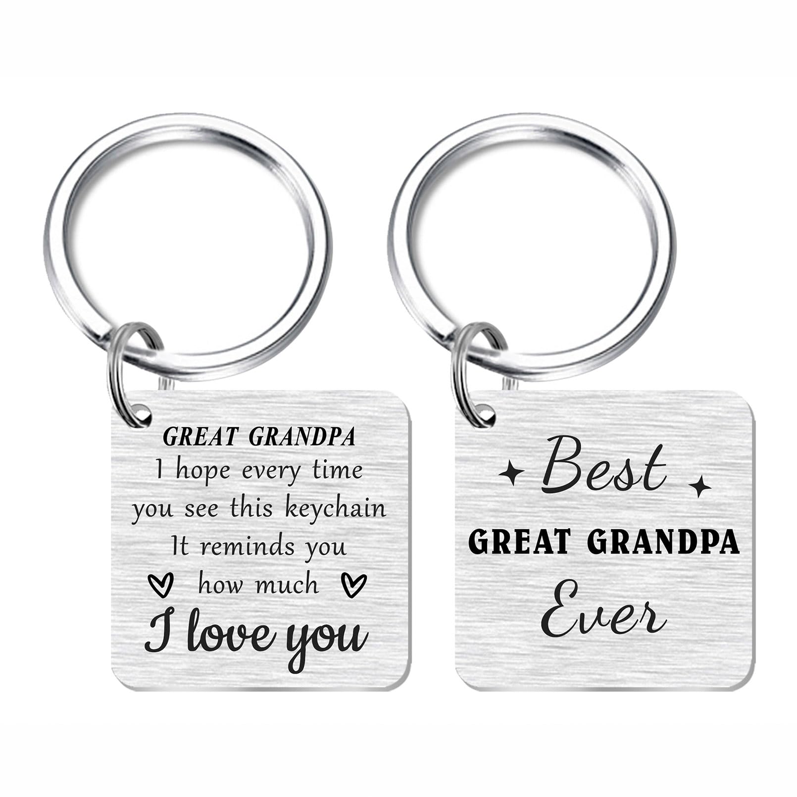 SOUSYOKYO to My Great Grandpa Fathers Day Keychain, Happy Birthday Gifts for Great-Grandpa, Best Great Grandfather Key Chain