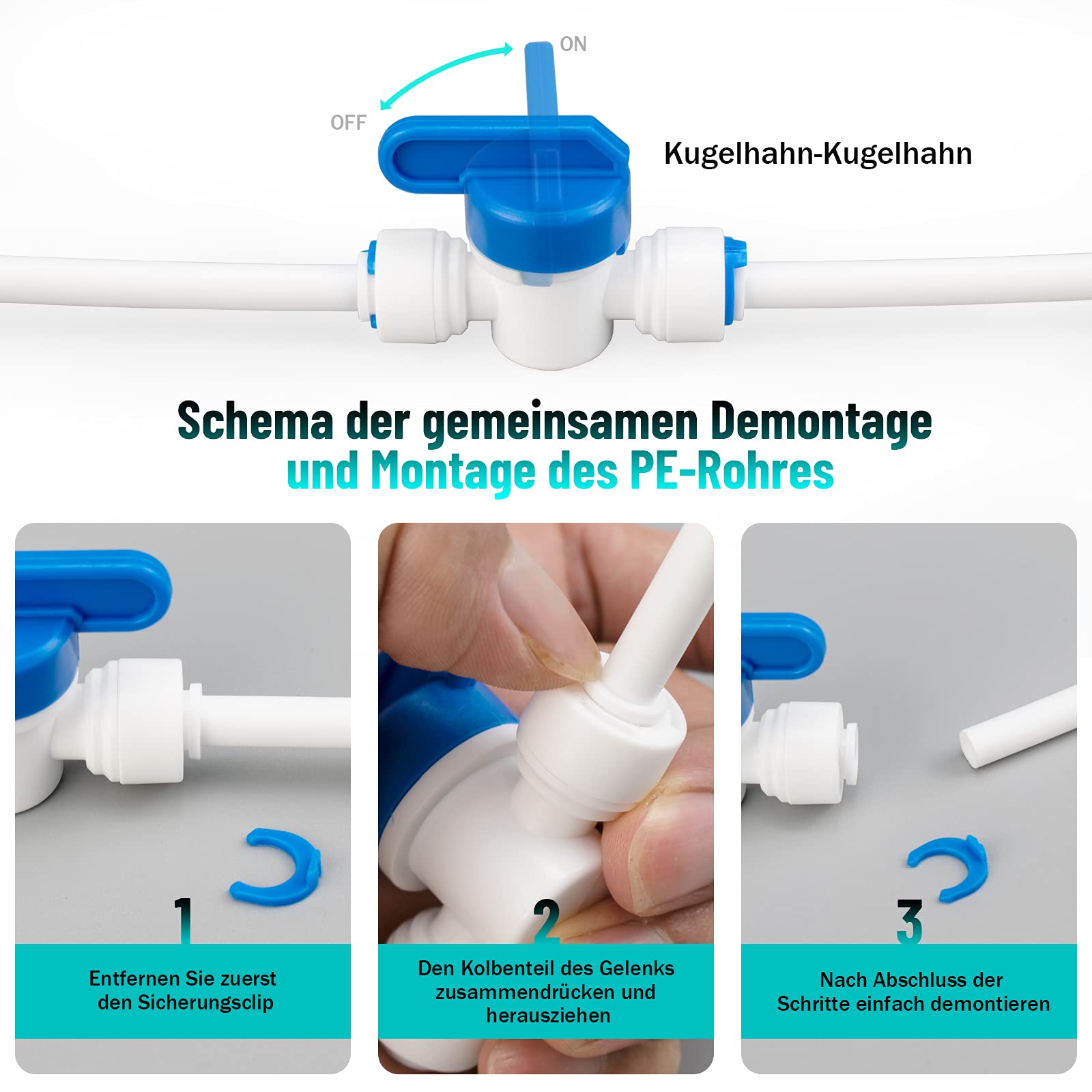 Juego de conexión universal para manguera de frigorífico, conector de manguera de agua, cortador de tubos, para frigorífico Side by Side, sistema de ósmosis inversa, agua potable