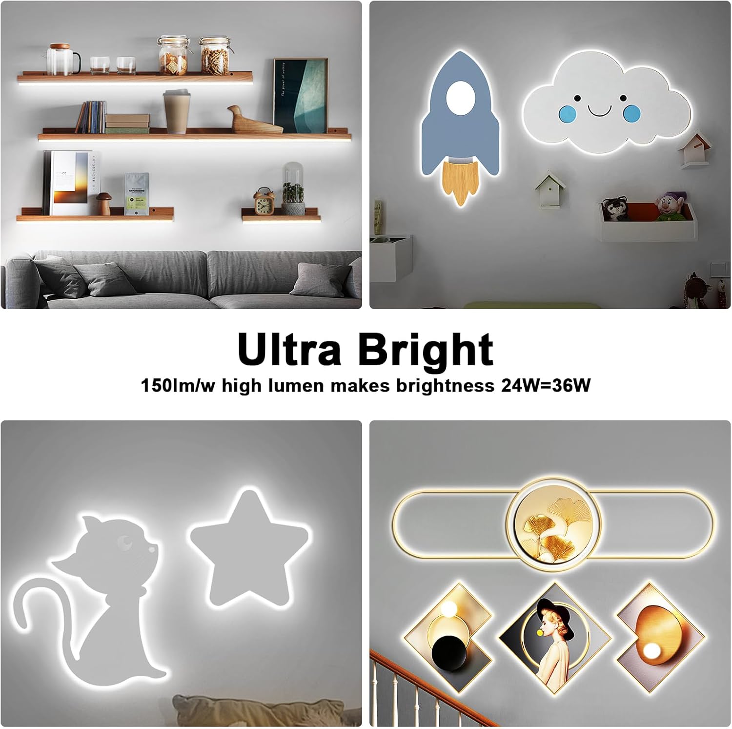 White COB Led Strip Light Max with RF Remote, 16.4ft 6500K Dimmable Ultra Bright Daylight White COB Light Strip, Indoor COB Led Lights for Mirror, Ceiling, Kitchen, Room, Cabinet, Closet - Image 2