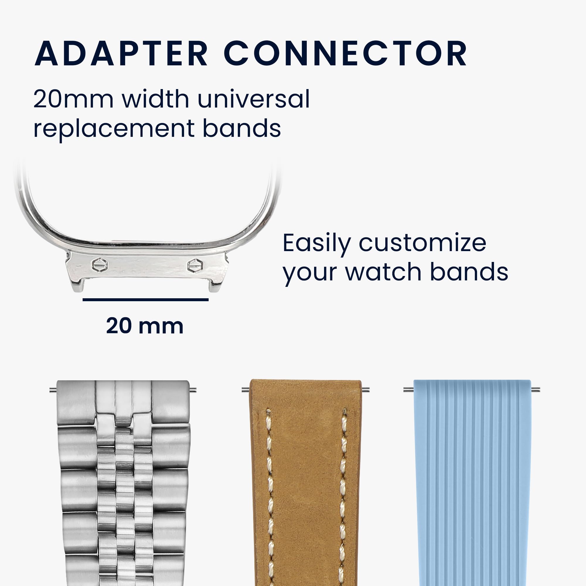 kwmobile Watch Strap Connecting Adapter Compatible with Xiaomi Redmi Watch 4 - For 20mm straps - 2x - No Tools Required - Image 3