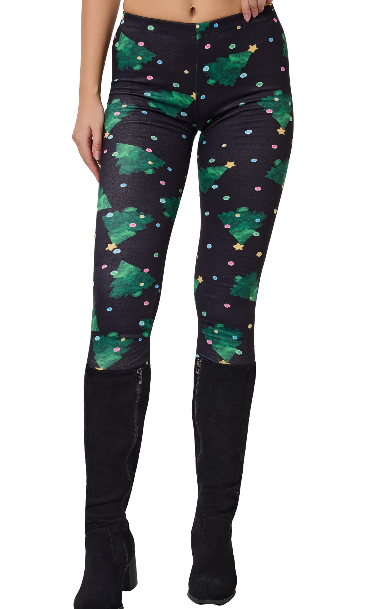 sissycos Women's 80s Leggings Neon Artistic Splash Printed Pants