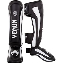 Venum Elite Stand Up Shin Guards - Black/White - XL