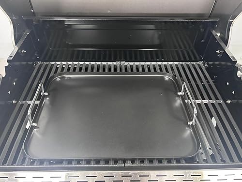 Miniatura 7 de SafBbcue Plancha clásica antiadherente anodizada de doble quemador, asas extraíbles que se mantienen frescas, aptas para horno, acero antiadherente,