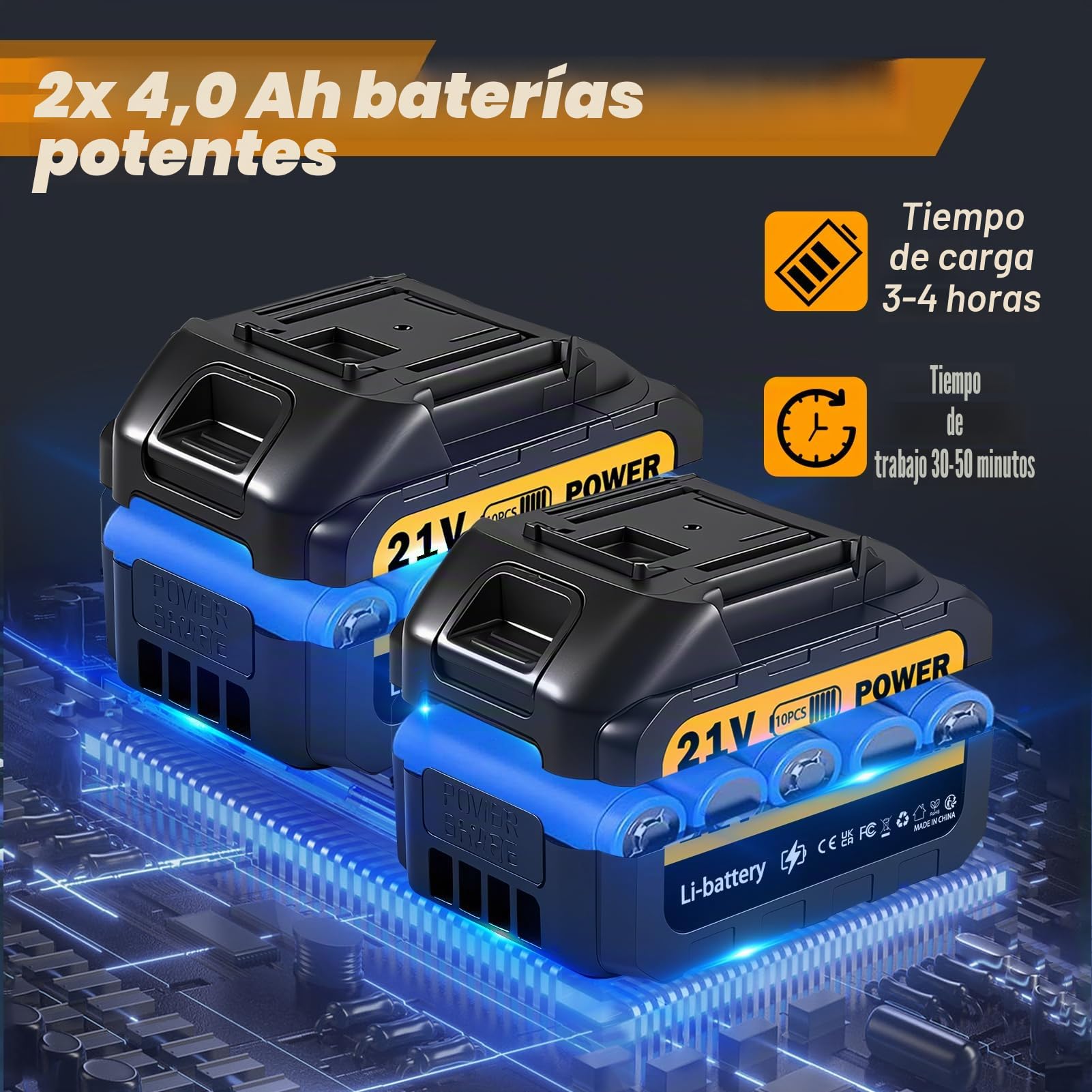 Hidrolimpiadora Inalámbrica,200 Bar Hidrolimpiadora Portátil con Modo 4,Pistola Agua Presion con 2×4.0Ah Baterías Recargable,Boquilla 6 en 1,Manguera 5M,Pistola de Agua a Presión para Jardín y Coche