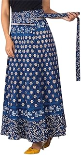 SN MARWAL Women's Indian Cotton Wrap Skirts Boho Long Skirt Handmade Wrap Skirt