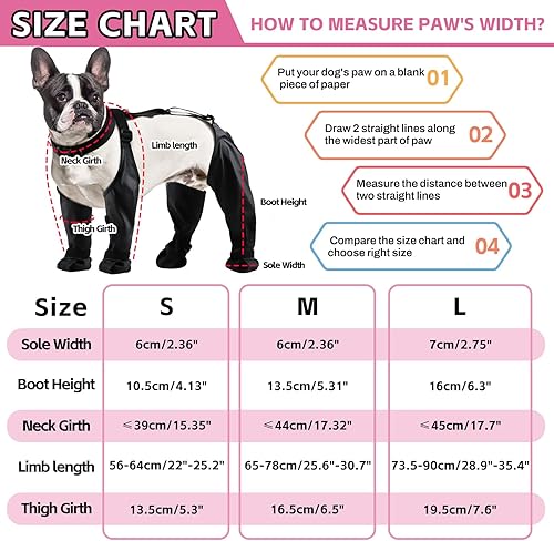 Miniatura 5 de Botas impermeables antideslizantes para perros con suela de goma resistente, protector de patas de mascotas para perros pequeños y medianos, a